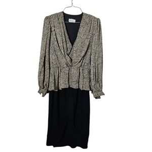 Chic Black and Cream Blouse Dress